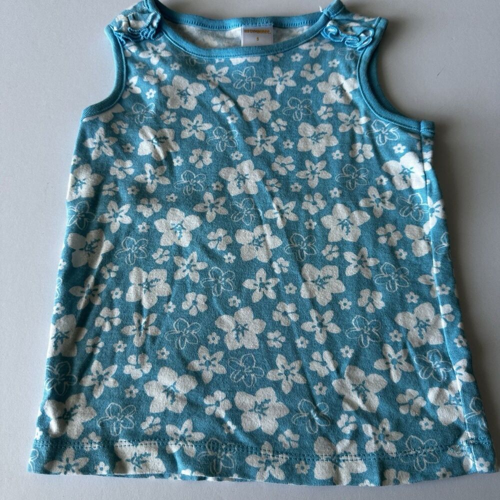 Gymboree Girls 5 Blue White Floral Tank 2014 Summer